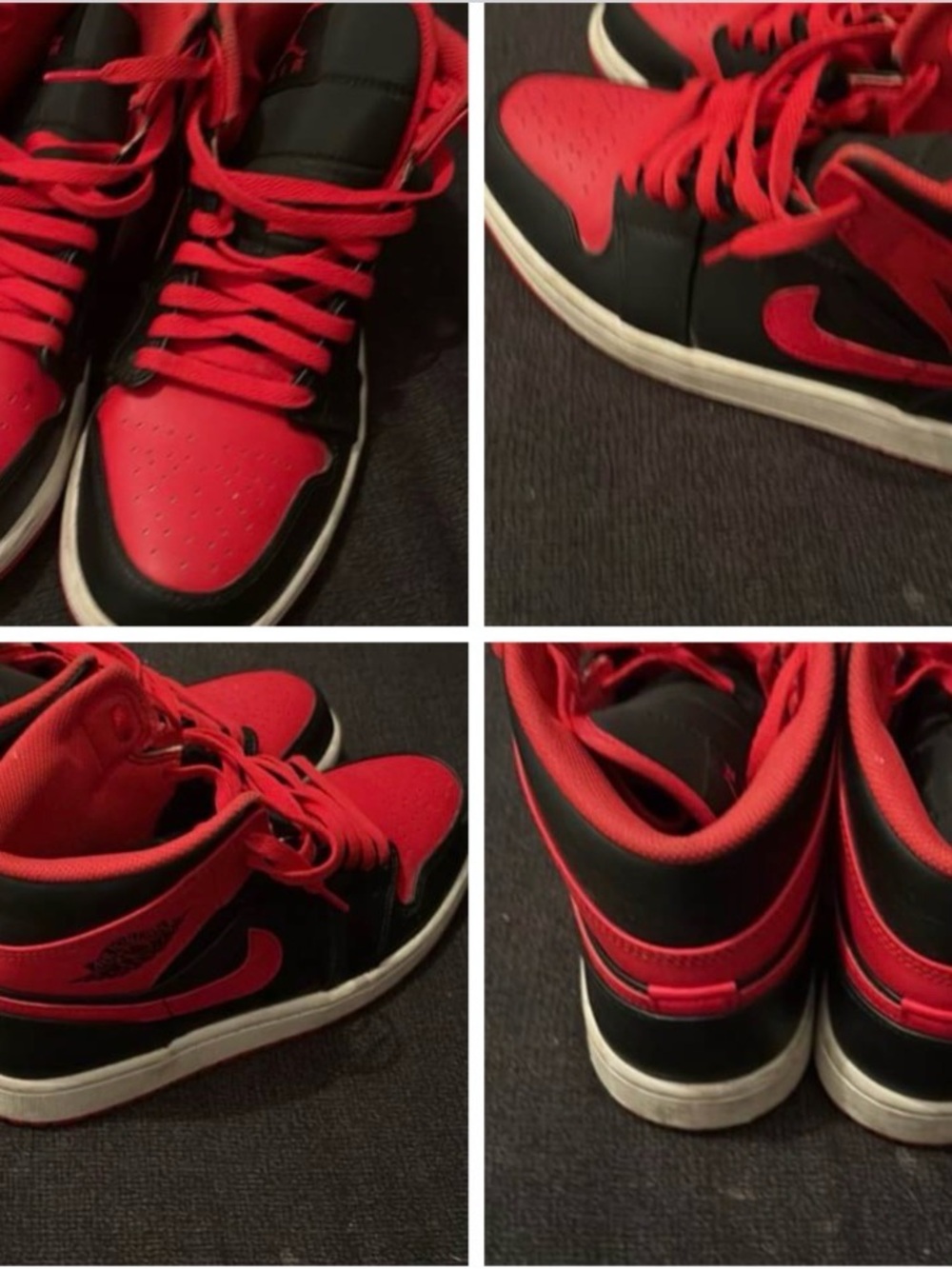 Jordan High-Top Sneakers in Red and Black